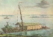 unknow artist Alexandria von Humboldt anvande that raft pa Guayaquilfloden in Ecuador wonder its sydameri maybe expedition 1799-1804 Spain oil painting artist